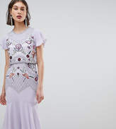 Thumbnail for your product : Frock And Frill Allover Beaded Embroidered Midi Dress