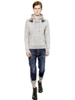 Thumbnail for your product : DSquared 1090 Bird Appliqués Hooded Cotton Sweatshirt