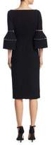 Thumbnail for your product : Lela Rose Faux Pearl-Trimmed Bell-Sleeve Dress