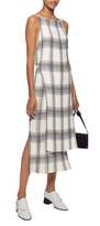 Thumbnail for your product : Helmut Lang Tie-back Layered Checked Plisse-crepe Midi Dress