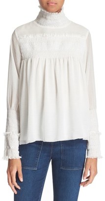See by Chloe Women's Smocked High Neck Blouse