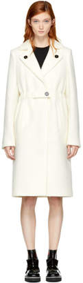 Carven White Long Wool Trench Coat