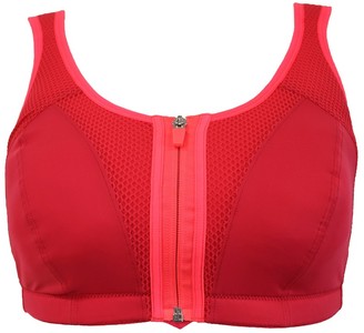 Pour Moi? Pour Moi Energy Non-Wired Zip Front Sports Bra Red Cherry