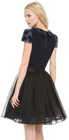Thumbnail for your product : Alice + Olivia Marti Collar Top with Pleated Sleeves
