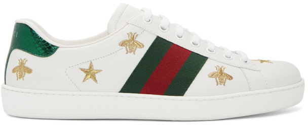 gucci white bee shoes