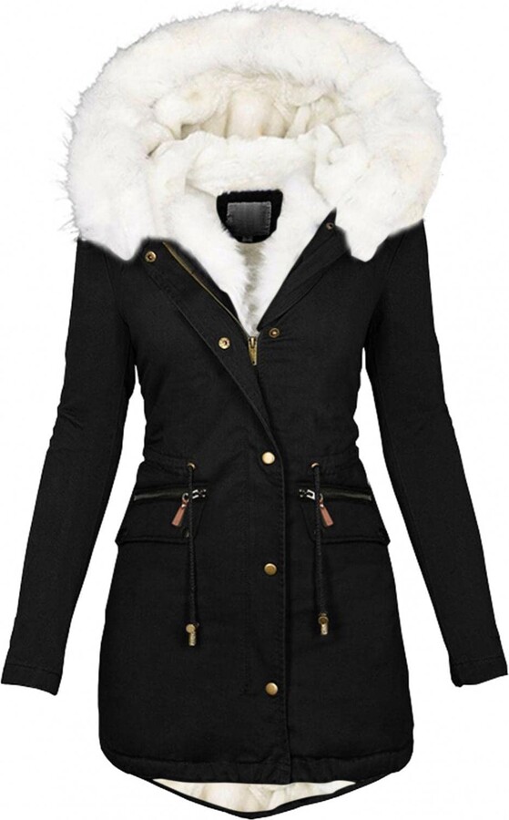 BUKINIE Womens Winter Coats Hooded Puffer Jackets Oversized Fleece ...