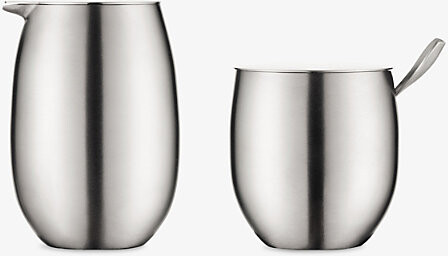 Bodum Matt Chrome Columbia Sugar and Creamer Stainless Steel Set