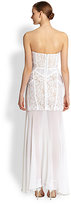 Thumbnail for your product : BCBGMAXAZRIA Vivienne Lace-Blocked Strapless Gown