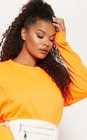Thumbnail for your product : PrettyLittleThing Plus Neon Orange Sweat Dress