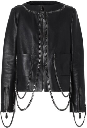 Burberry Chain-Link Detail Leather Jacket