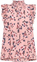 Thumbnail for your product : Kate Spade Ruffled Shirrred Floral-print Crepe Top