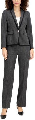 Le Suit Herringbone Pantsuit