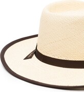 Thumbnail for your product : Borsalino Ribbon-Detail Straw Fedora Hat