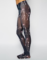 Thumbnail for your product : ASOS Halloween All Over Skeleton Tights