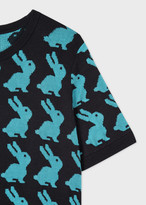 Thumbnail for your product : Paul Smith Women's Navy Cotton-Blend Short-Sleeve Sweater With 'Rabbit' Jacquard