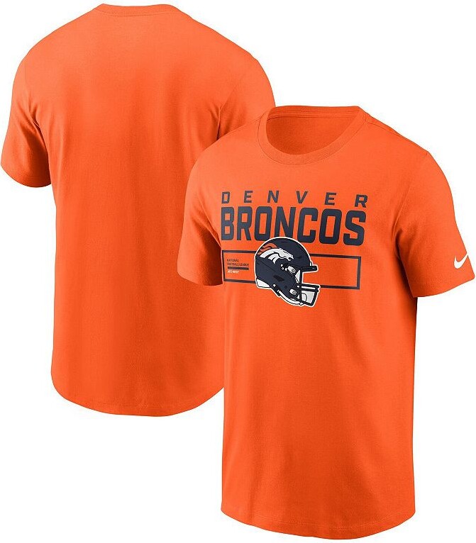 Men's Nike Orange Denver Broncos Primetime Helmet Essential T-Shirt