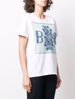 Barrie cashmere-patch cotton T-shirt