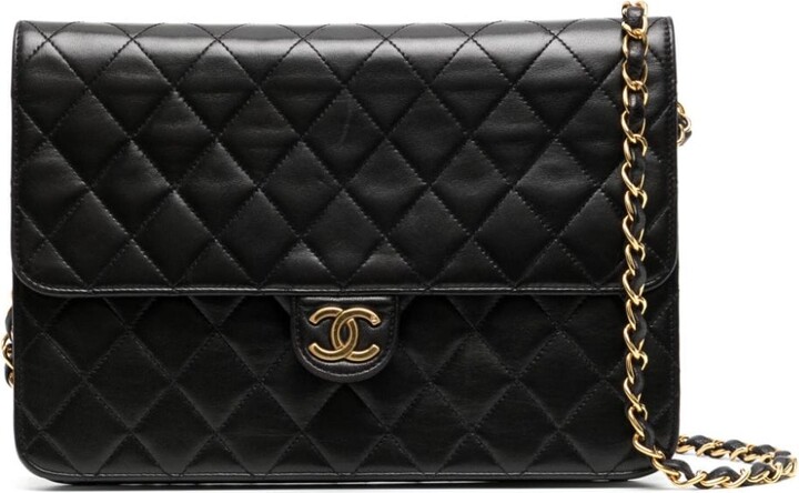 Chanel Timeless/Classique Black Leather Shoulder Bag (Pre-Owned