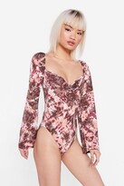 Thumbnail for your product : Nasty Gal Womens Petite Flared Sleeve Tie Dye Bodysuit