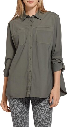Lysse Camper Sporty Womens Casual Loose-Fit Button-Down Top