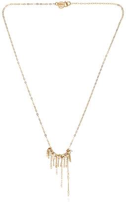 Sweet Pea Seed Pearl Flapper Necklace - Yellow Gold