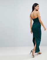 Thumbnail for your product : ASOS Bandeau Fold Bow Front Scuba Maxi Dress