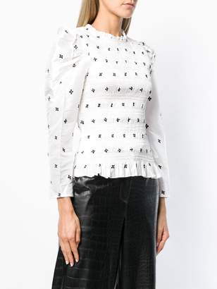 Ulla Johnson Leonis embroidered taffeta blouse