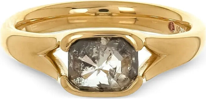 Nimo with Love 18K yellow gold The Stacker pink sapphire and diamond ring