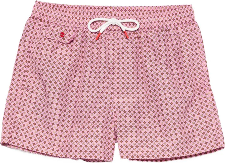 Kiton Geometric-Print Swim Shorts