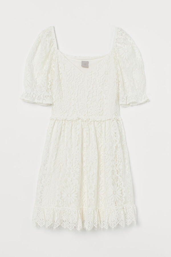 h and m white dress
