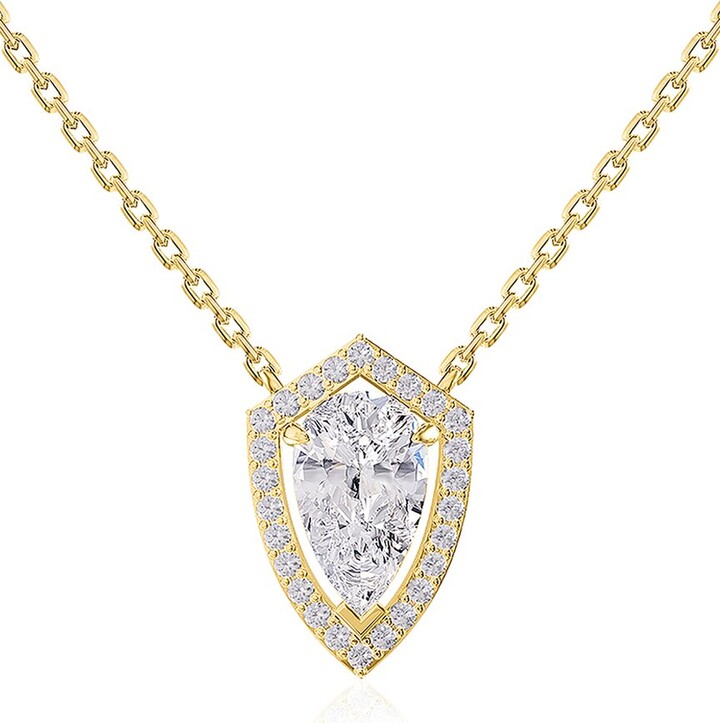 Lab Grown Diamonds 18K Vermeil 2.44 Ct. Tw. Lab-Grown Diamond Pendant Necklace