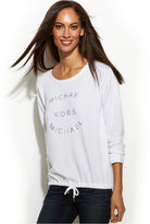Thumbnail for your product : MICHAEL Michael Kors Metallic Logo Drawstring Sweatshirt