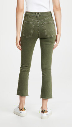Veronica Beard Jeans Carly High Rise Kick Flare Jeans with Raw Hem