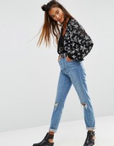 Thumbnail for your product : ASOS Star Sequin Cropped Bomber Jacket