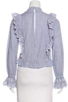 Thumbnail for your product : Tularosa Stripped Eyelet & Ruffle Cotton Blouse