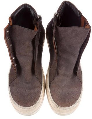 Rick Owens Distressed Laceless Sneakers
