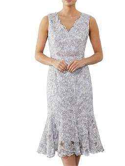 Anthea Crawford Orchid Sequin Lace Dress