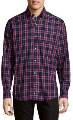 Tailorbyrd Plaid Cotton Button-Down Shirt