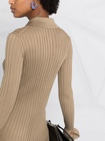 Thumbnail for your product : Bottega Veneta Ribbed Silk Polo Shirt Dress