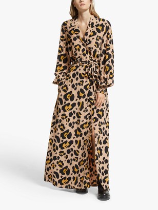 Somerset by Alice Temperley Oversized Leopard Print Dress, Brown/Multi