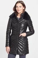 Thumbnail for your product : Rudsak 'Iris' Quilted Leather Coat with Genuine Coyote Fur