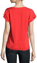 Thumbnail for your product : Milly V-Neck Seamed Stretch-Silk Blouse, Red