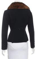 Thumbnail for your product : Valentino Mink Trimmed Structured Jacket