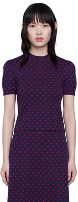 Gucci Polka dot and Double G wool top