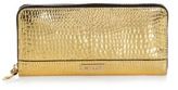 Thumbnail for your product : Milly Metallic Crocodile-Embossed Zip-Around Wallet