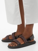 Thumbnail for your product : Christopher Kane Crystal-embellished Leather Slingback Sandals - Black Pink