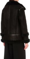 Thumbnail for your product : Drome Shearling-trim leather biker jacket