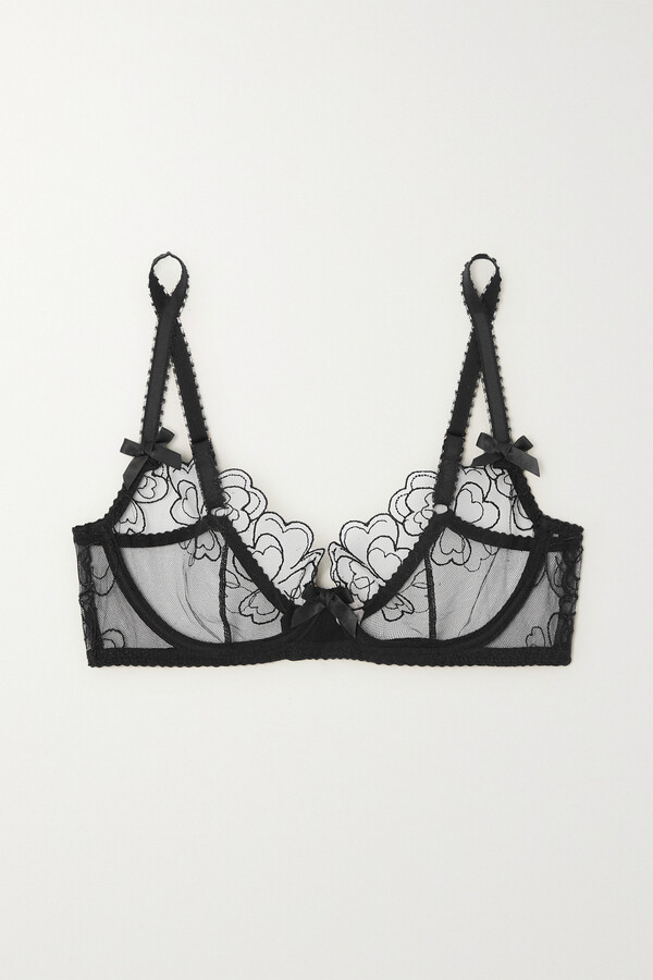 Agent Provocateur Maysie Embroidered Tulle Underwired Soft-cup Bra