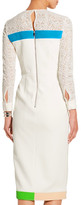 Thumbnail for your product : Peter Pilotto Track Embroidered Tulle And Wool-Blend Crepe Dress
