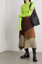 Thumbnail for your product : ANDERSSON BELL Jessica Embellished Cutout Neon Cable-knit Turtleneck Sweater